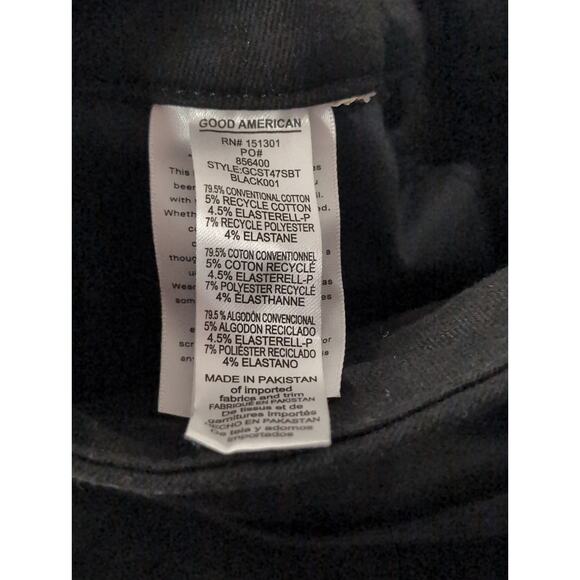 Good American Curve Straight never fade high rise black denim jeans 16 - Picture 4 of 10